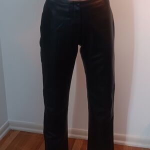 NWOT  Vintage Black Leather Pants Size 4 P
